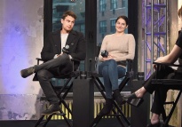 NEW YORK, NY - MARCH 14: Actors Theo James and Shailene Woodley attend a discussion of the film " Allegiant" during AOL BUILD Speaker series at AOL Studios In New York on March 14, 2016 in New York City. (Photo by Gary Gershoff/WireImage)